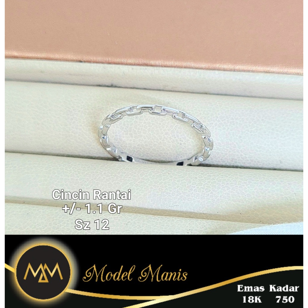 Cincin Rantai emas 755 kadar 18k