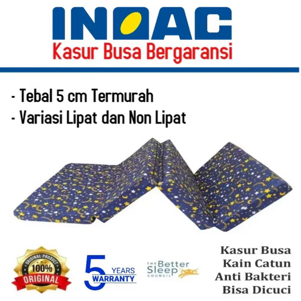 Kasur Busa Lipat INOAC Bergaransi Tebal 5 cm Kasur Lantai Murah Berkualitas