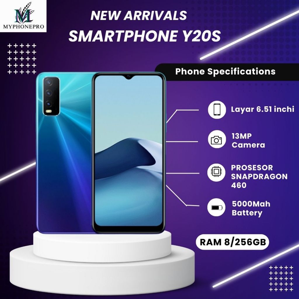HP Vivo Y20S Ram 8/256 Gb Garansi 1 Tahun Baru Fullset Termurah