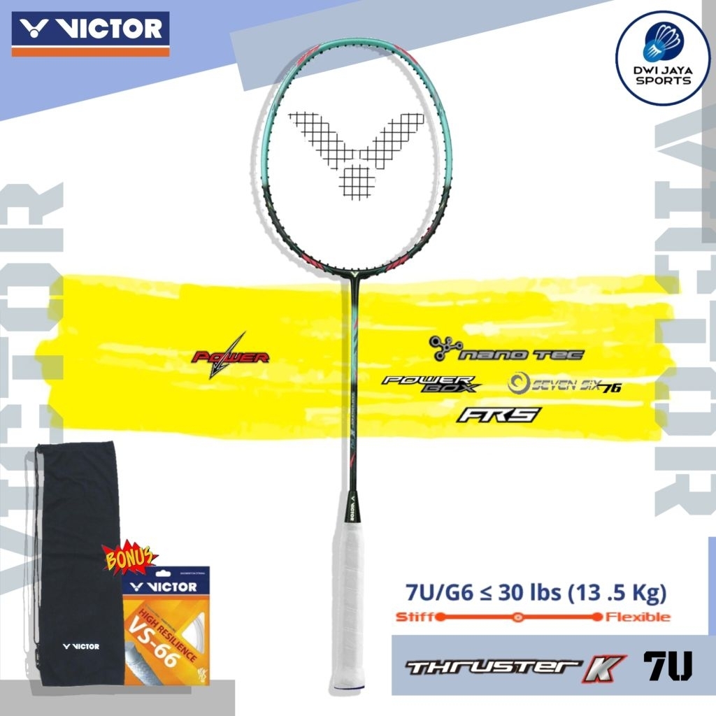 Raket Badminton Victor Thruster K 7U R | TK 7U R | Thruster 7 U | TK 7 U