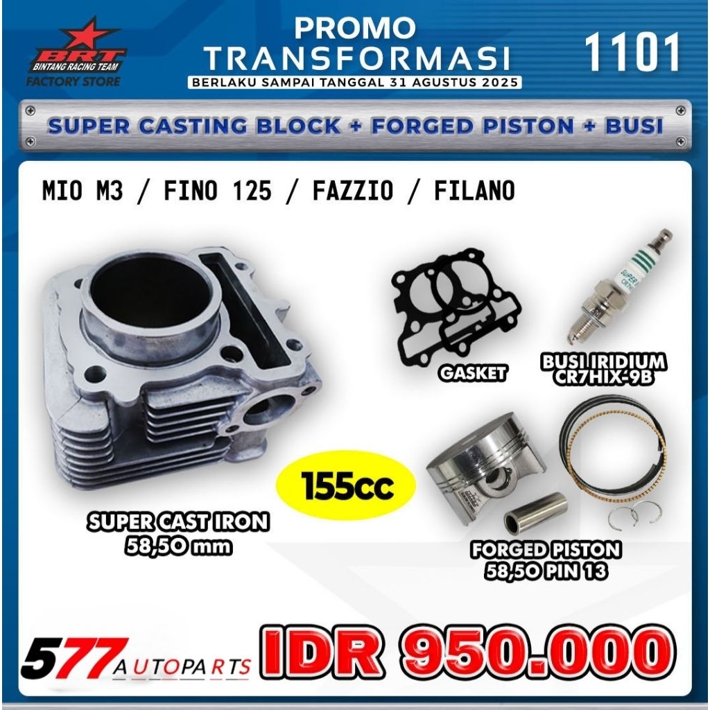 Paket BRT Bore Up Mio M3, Mio Z 125, Fino, Fazzio, Filano