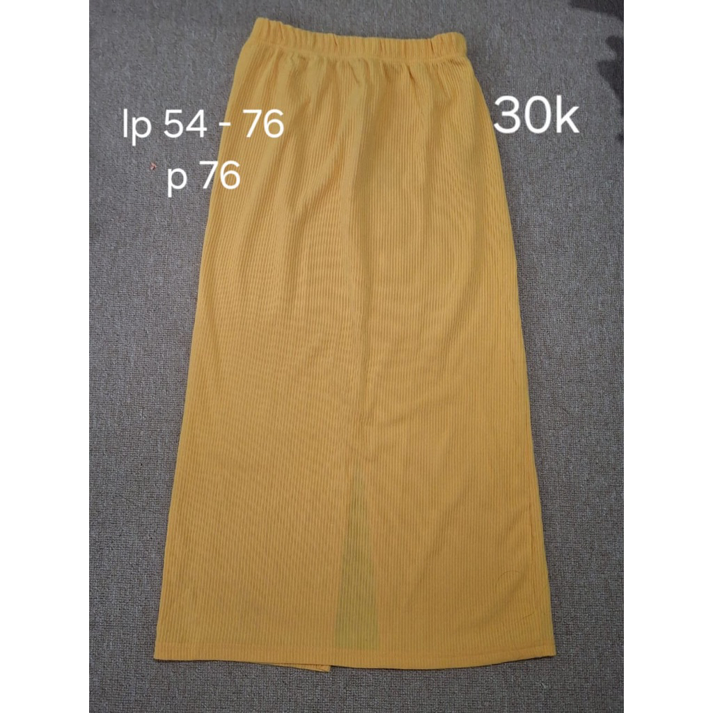 rok skirt kuning span kaos pl