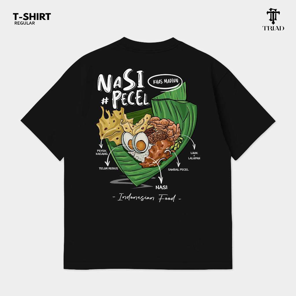 Kaos Indonesia Local Food Series NASI PECEL MADIUN | Tshirt Culture Baju Distro Makanan Kuliner Nusa