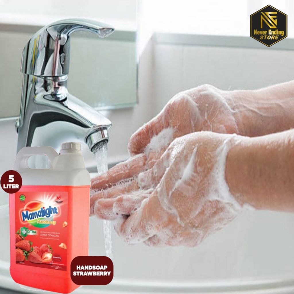 Sabun Cuci Tangan Hand Soap Antiseptik Antibacterial Refill 5 Liter Lemon Strawbery Ice Mint