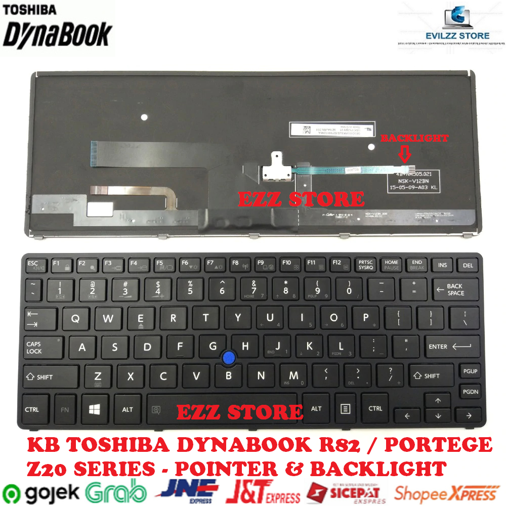 KEYBOARD TOSHIBA DYNABOOK R82 R82/A R82/D R82/P R82/PG R82/PGP R82/PGQ R82/T R82/U POINTER BACKLIGHT