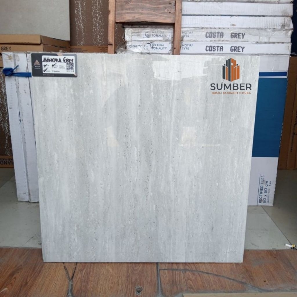 GRANIT 60X60 GLOSSY MOTIF MARMER TRAVERTINE | ARNA ANNORA LOCAL