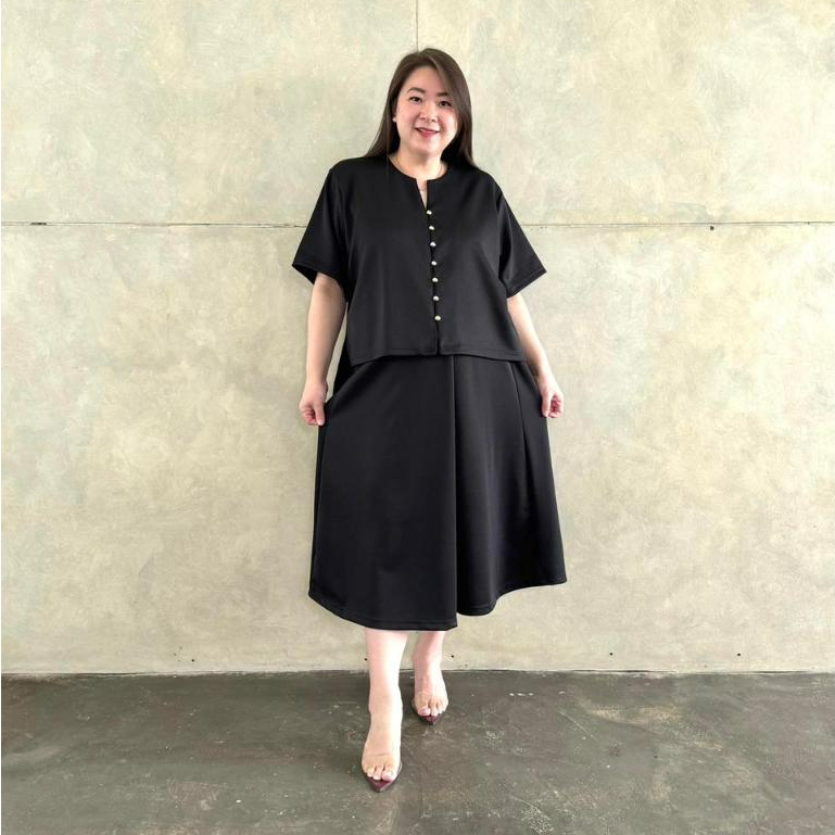 Madame Big Size 262 One Set Setelan Rok Scuba Premium Jumbo Wanita Casual Oversize
