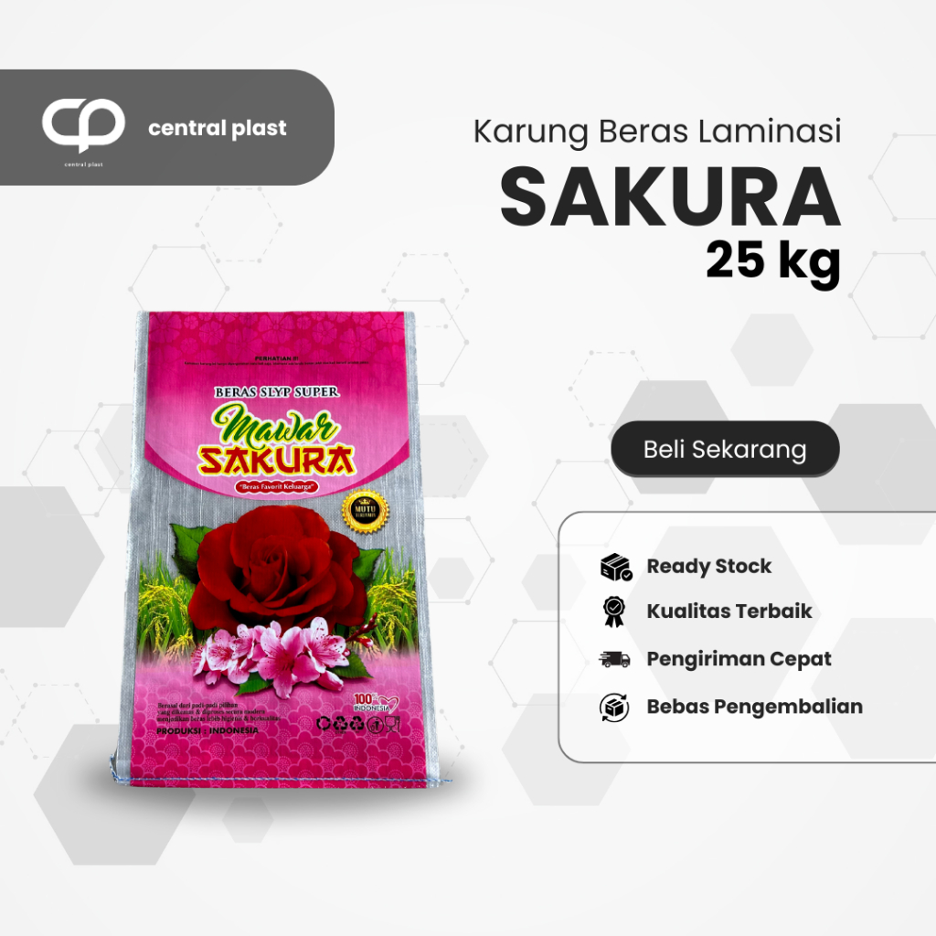 Karung Beras Laminasi 25 kg Cap Sakura