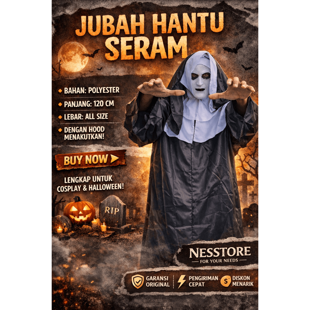 Ksotum Valak The Nun Kostum Halloween Kostum Hantu Cosplay Costume