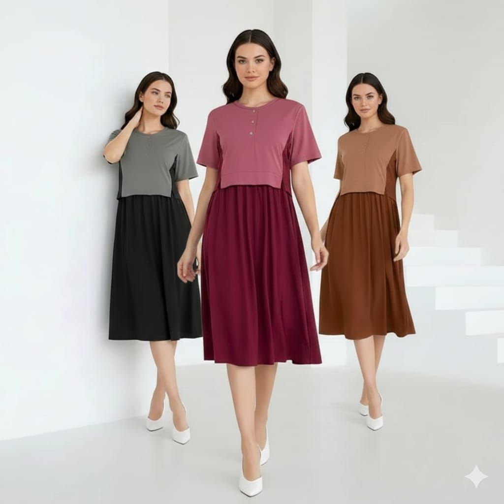 FOREVER SWEET - Dress Midi Reguler / Dress Aquila / Dress Wanita