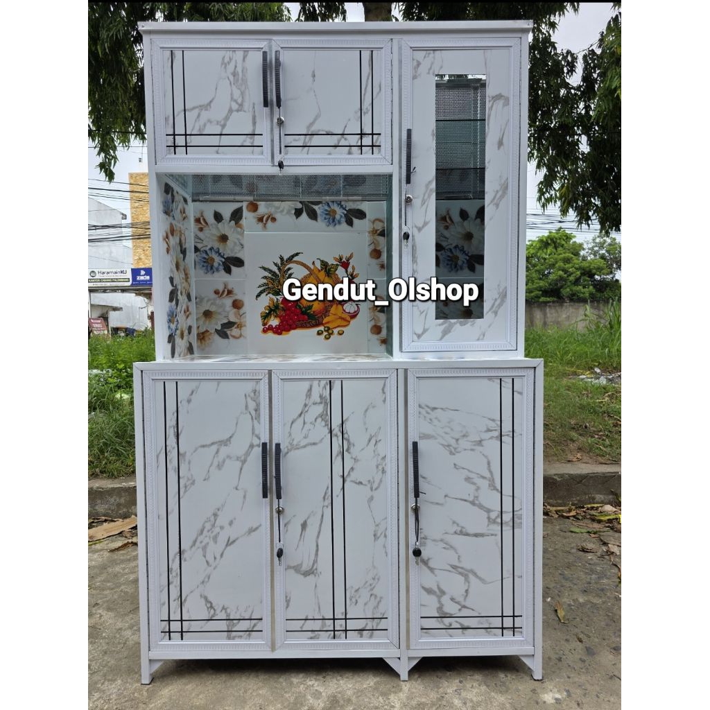 (Khusus Wilayah Kota Palembang) Lemari Piring ACP, Lemari Dapur ACP 3pintu, Rak Piring ACP 3pintu,Al