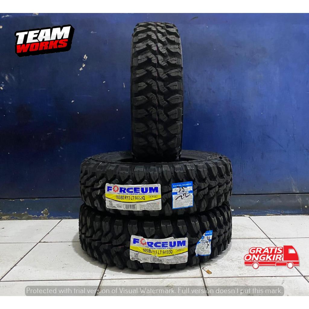 BAN MOBIL MURAH OFFROAD RING 13 MERK FORCEUM M/T 08 PLUS 165 80 R13 BAN PACUL TUBLES TAHUN 2024