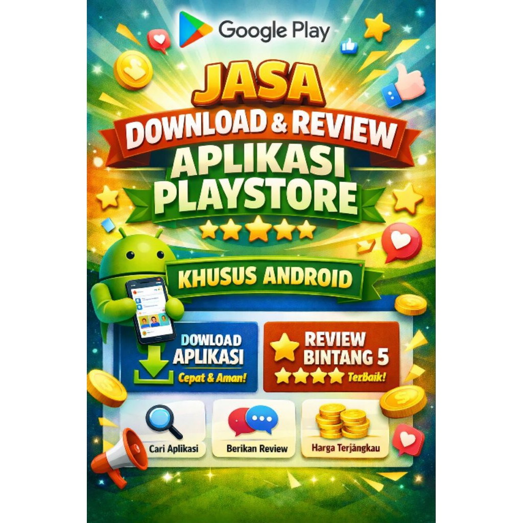 JASA DOWNLOAD DAN REVIEW APLIKASI PLAYSTORE