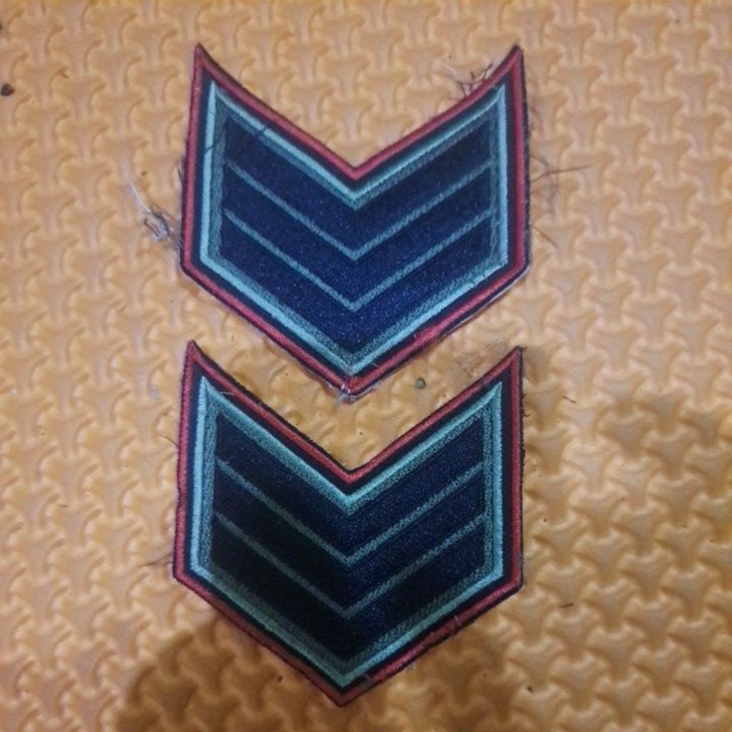 Bordir atribut PDL TNI pangkat SERKA list merah matra darat tanpa perkeras