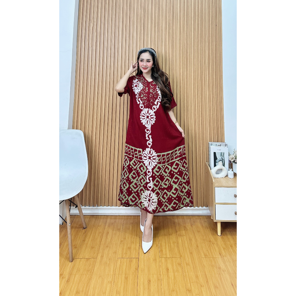 daster rayon cap malaman asli batik pekalongan/daster cantik/daster busui/daster kekinian/daster ld 