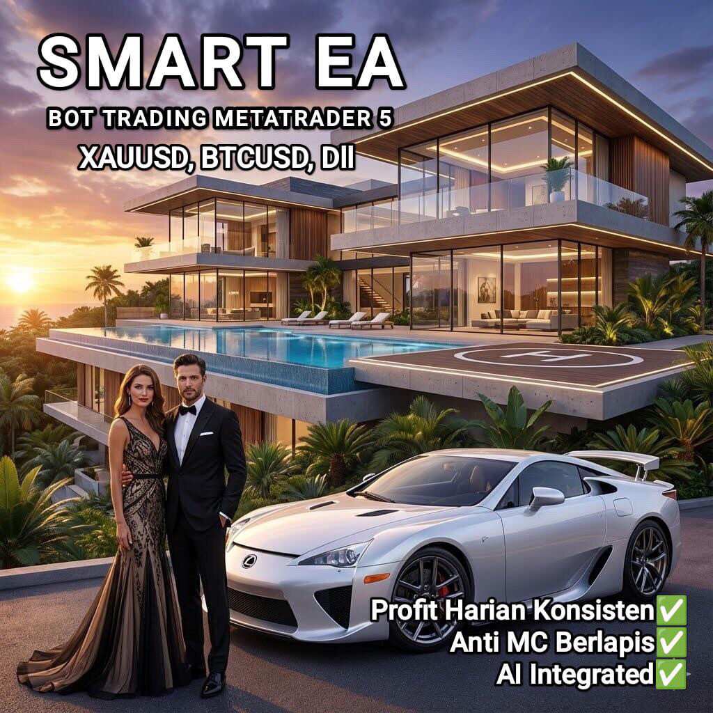 Robot Trading Metatrader 5 SMART EA FOR XAUUSD, BTCUSD, Dll. Bot Trading otomatis Anti mc