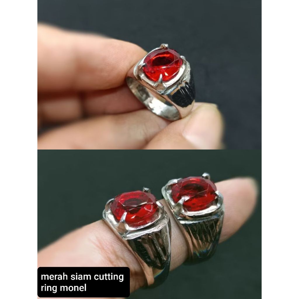 CINCIN BATU MERAH DELIMA SIAM BANGKOK CUTTING CRSLYSTAL