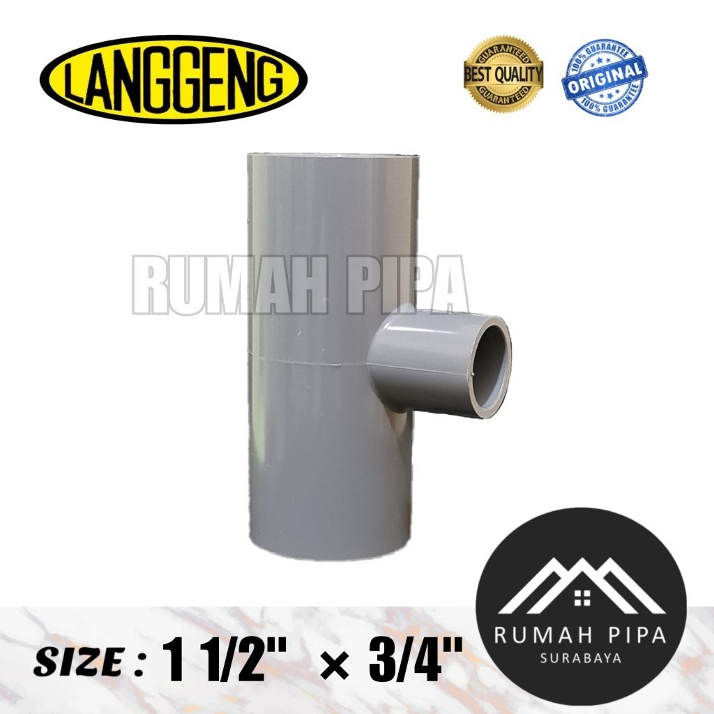 Reducer Tee 1 1/2" x 3/4" / Verlop Tee 1 1/2" x 3/4" TS - LANGGENG