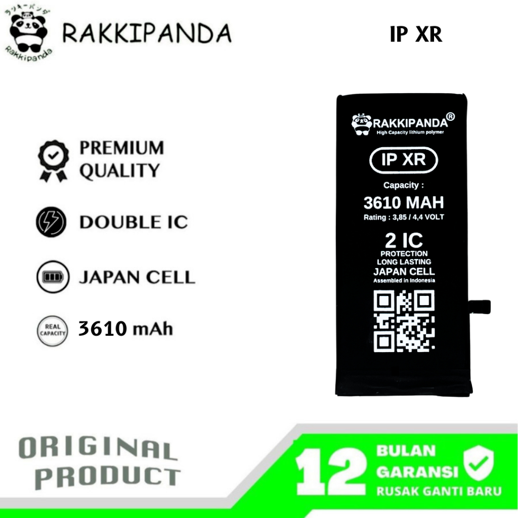 RakkiPanda - IP XR Batre Batrai Baterai