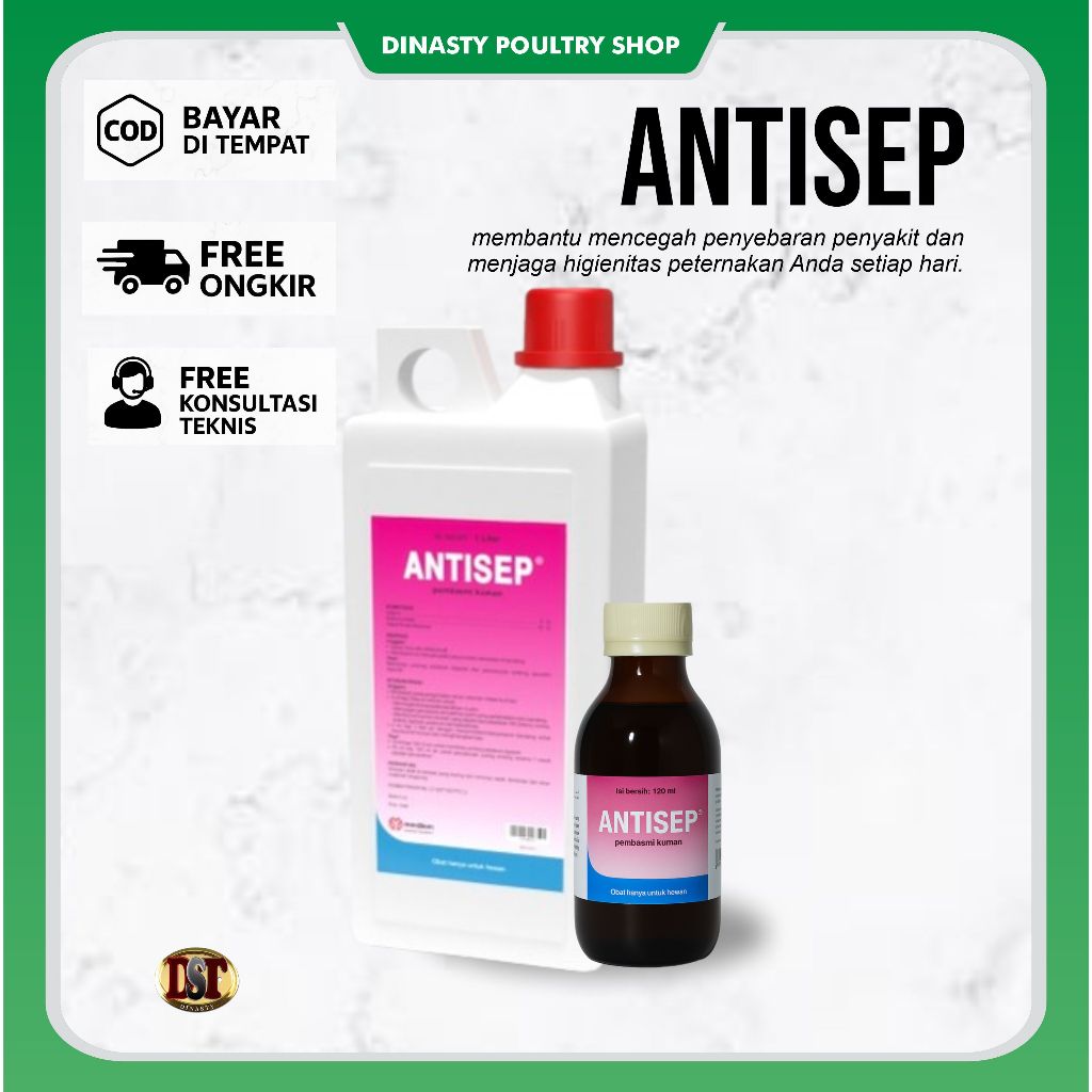 ANTISEP | Obat Antiseptik Ternak Unggas Ayam Bebek Pembasmi Kuman Disinfektan Kandang