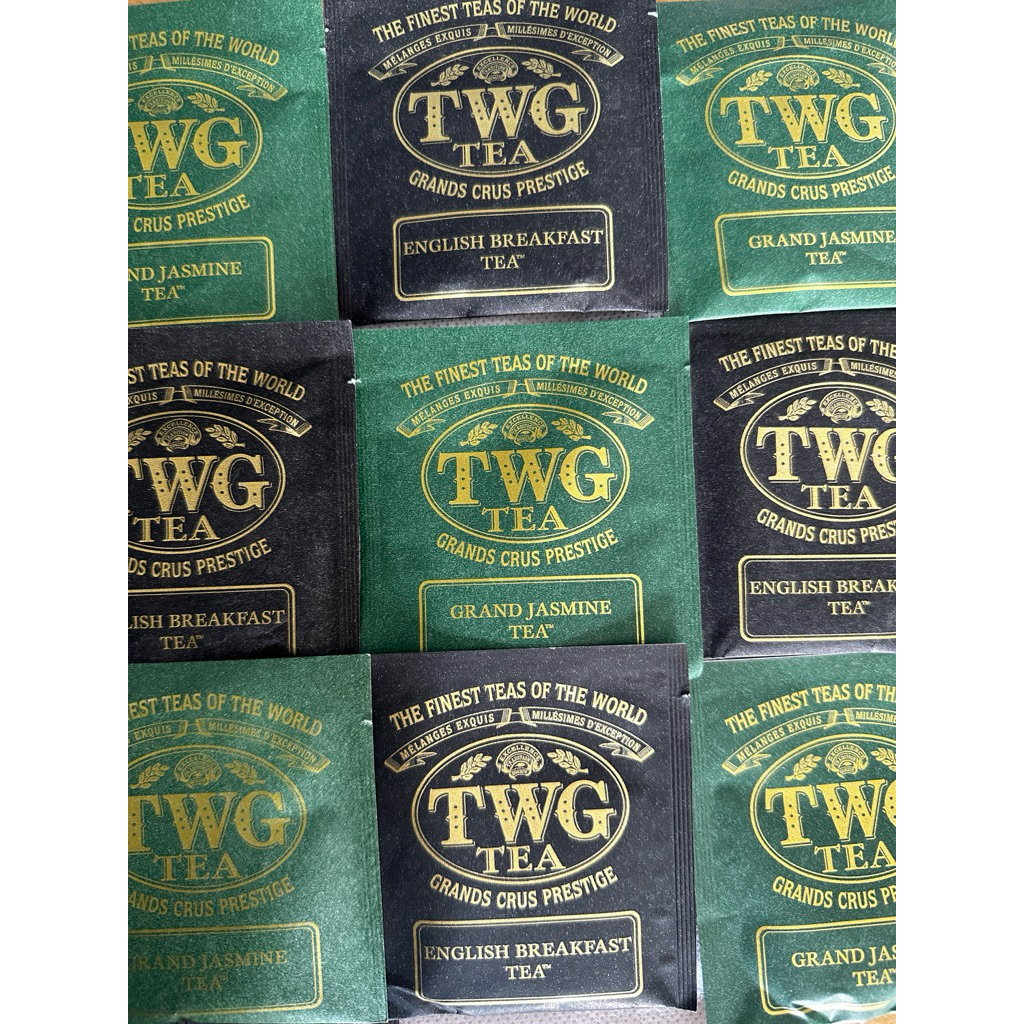 TWG tea bag grand jasmine tea and english breakfast tea