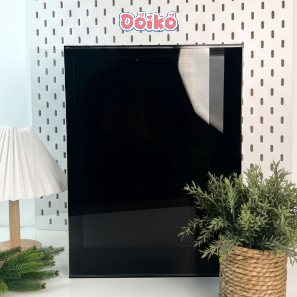 Ooiko Frame Hitam Pigura Mahar Akrilik Tebal 2mm Sliding Ukuran Variatif