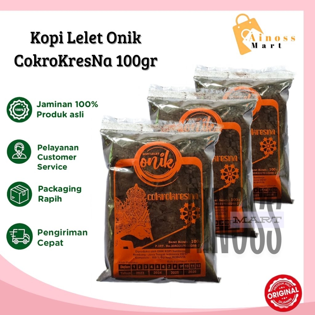 Ainoss Mart - Kopi Lelet Cap Onik Cokro Kresno Kemasan 100gr Khas Rembang