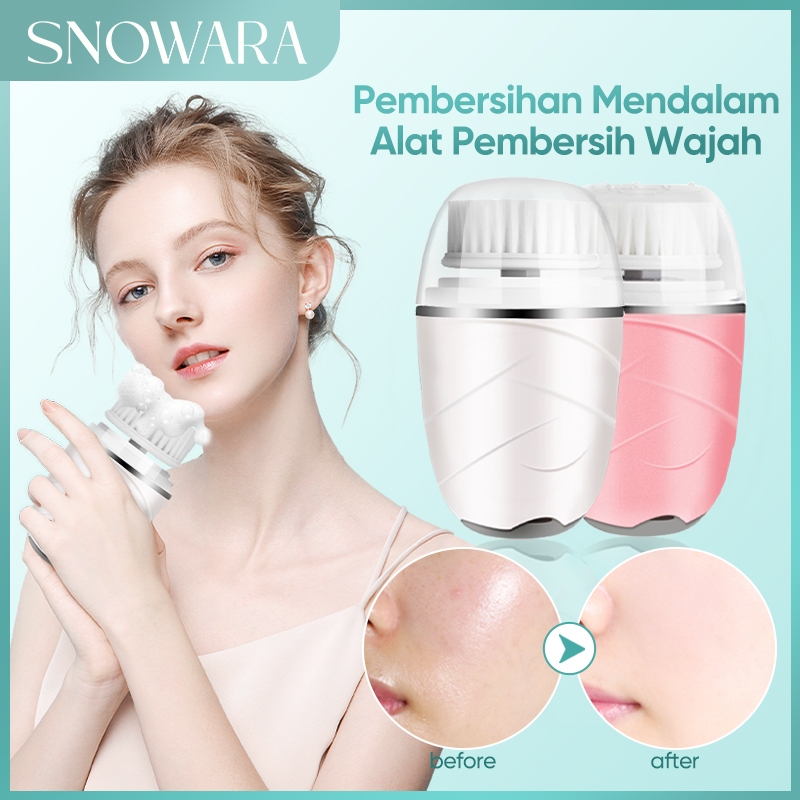 SNOWARA Pembersih Listrik Sikat Pembersih Wajah Elektrik Alat Pembersih Pori-pori Alat Facial Multif