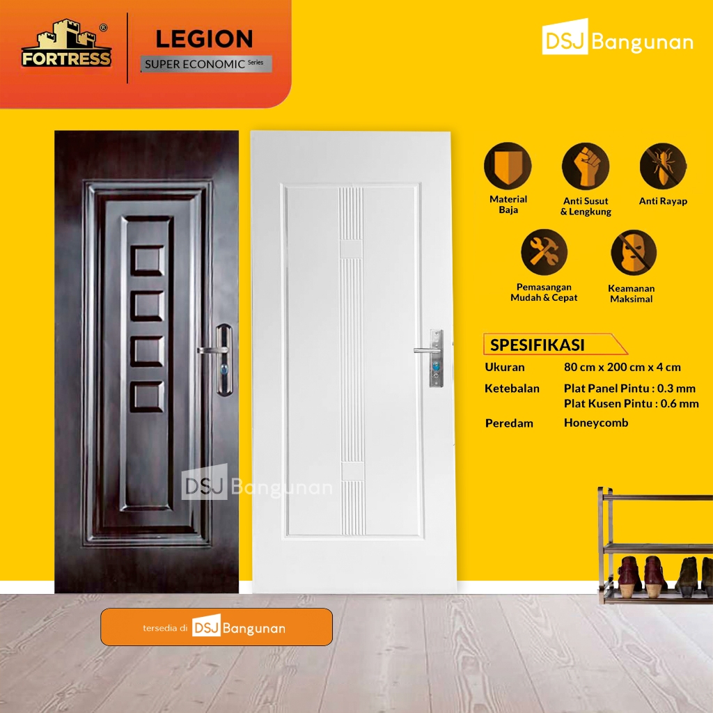 Fortress Legion Pintu Baja 80x200 Pintu Rumah Pintu Kamar