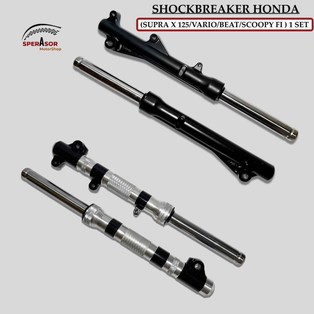 1 SET AS SHOCKBREAKER DEPAN TABUNG HONDA LENGKAP 1 SET VARIASI- SUPRA X125 / VARIO/BEAT/SCOOPY/MIO