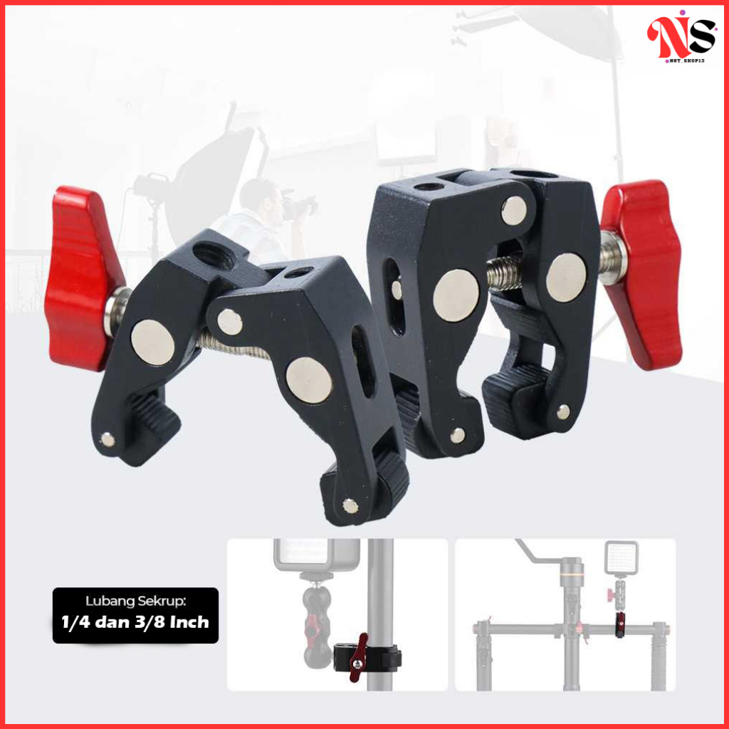 Andoer Super Clamp Magic Arm Ball Head Mount 1/4 3/8 Inch - 1420 - Black