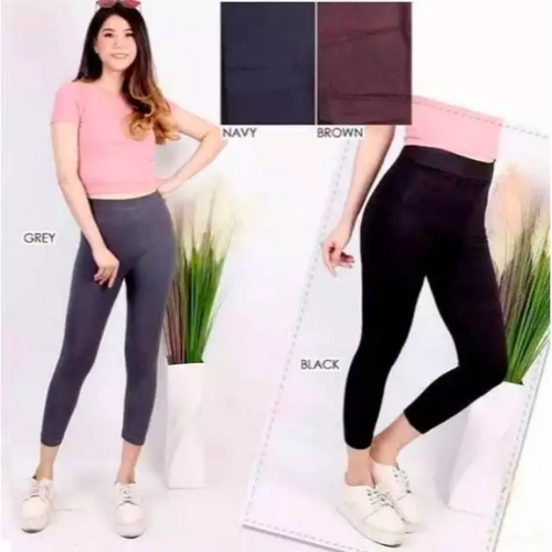 Celana Legging Kaos 7per8 HW Import Polos Pendek / Fashion Wanita