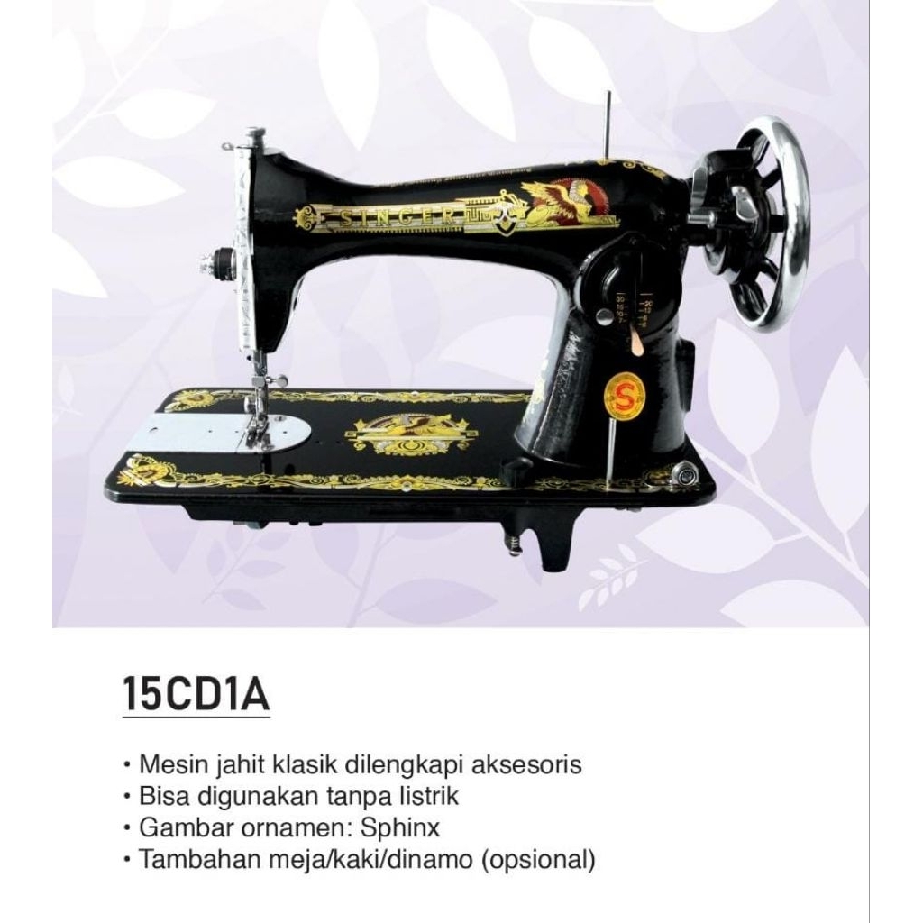 Mesin Singer / Butterfly Klasik Meja Kaki dan Dinamo