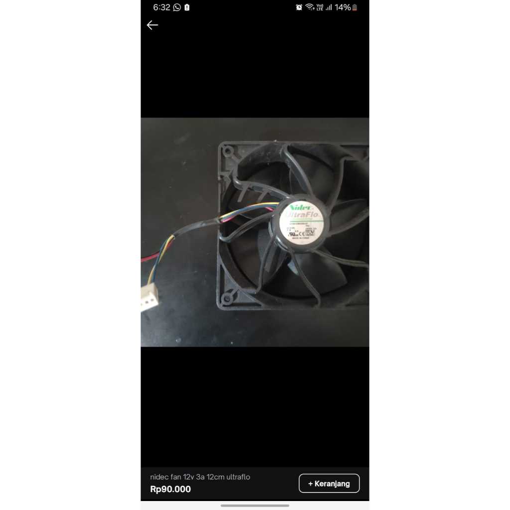 kipas fan nidec ultraflo 12cm 3A 4kabel