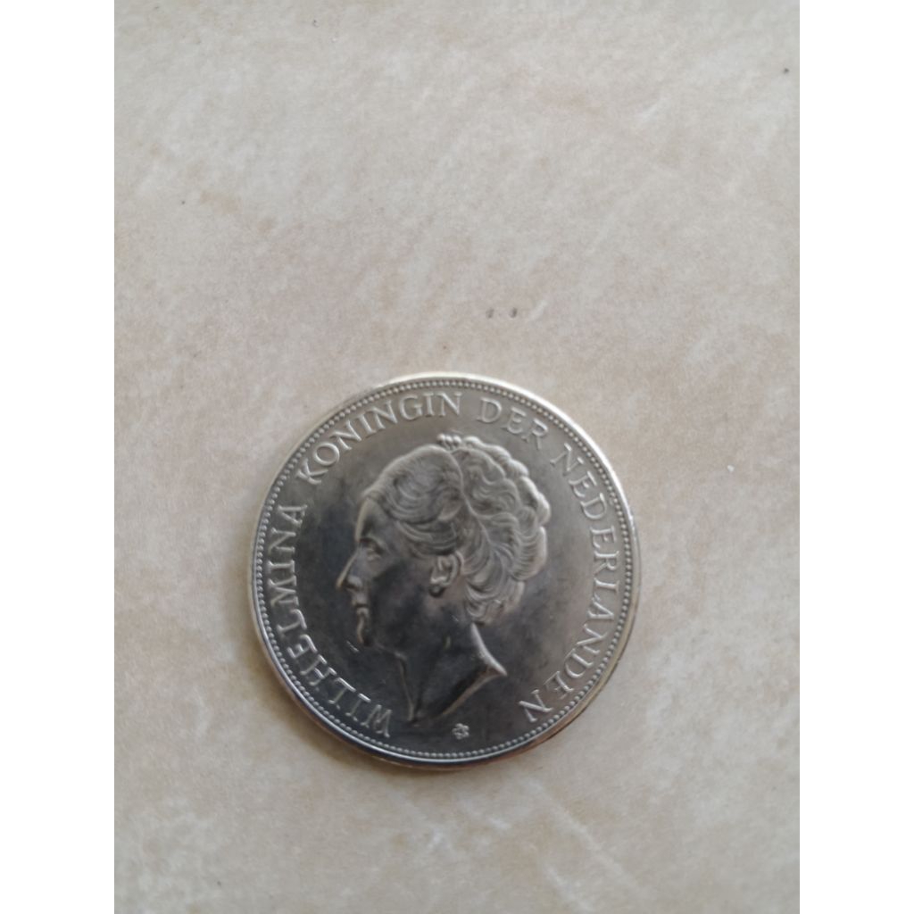 coin kuno Wilhelmina 2,5 gulden 1933.