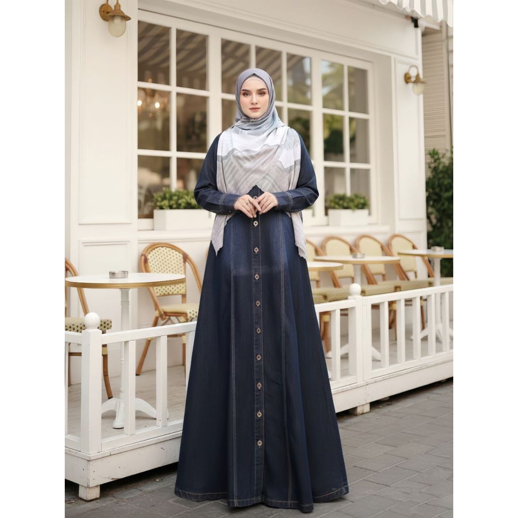 GAMIS RASA DENIM (GAMIS SAJA) BY BUGIO CLOTHING // GAMIS DENIM POLOS SYARI PREMIUM