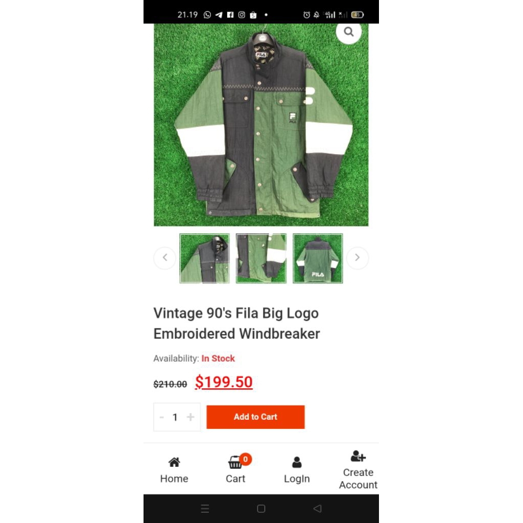 jaket  F1LA COLOR BLOCK EMBROIDER VINTAGE 80S