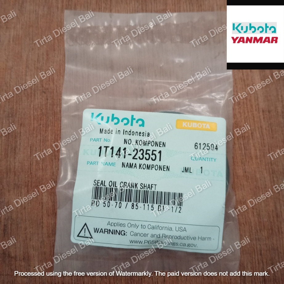 KUBOTA SEAL OIL CRANK SHAFT(38 55 8) SIL OLI KRUK AS RD 50-70 / 85-115 DI -1/2 1T141-23551 ORIGINAL