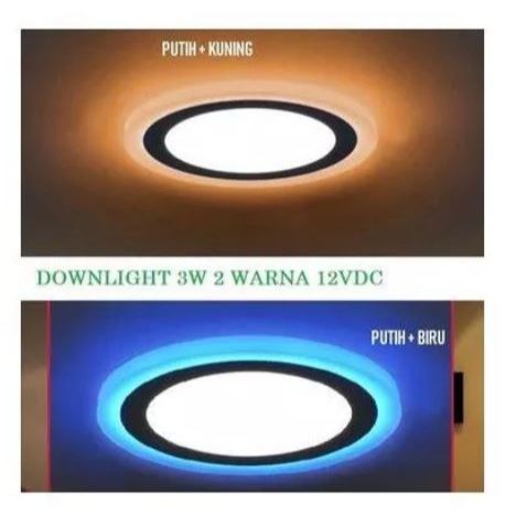 Lampu Downlight LED LED 3 Watt 3 W DC Putih Kuning Biru