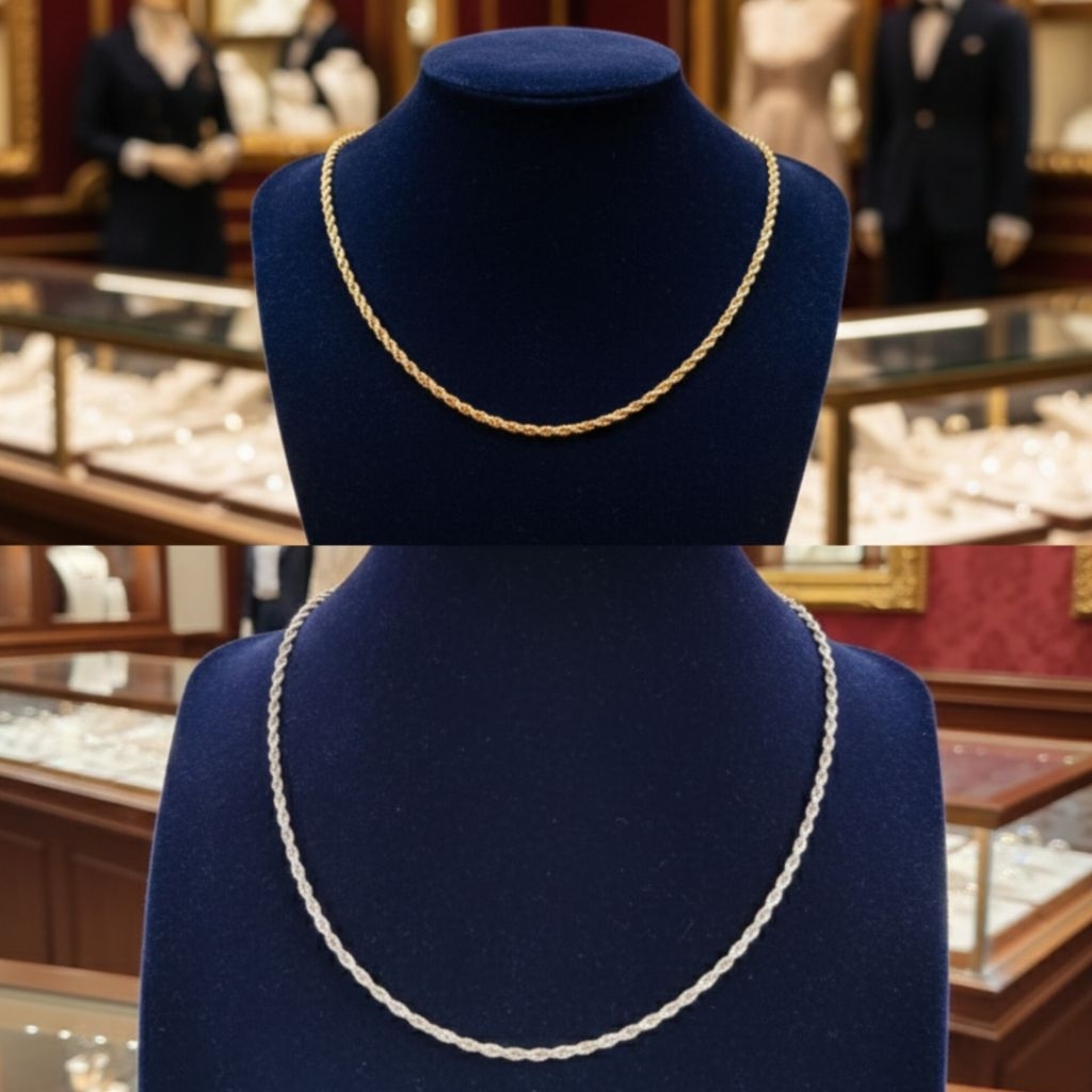 Xuping88 aneka kalung choker motif keriting lapis emas titanium bronze 24k anti hitam berkualitas ul