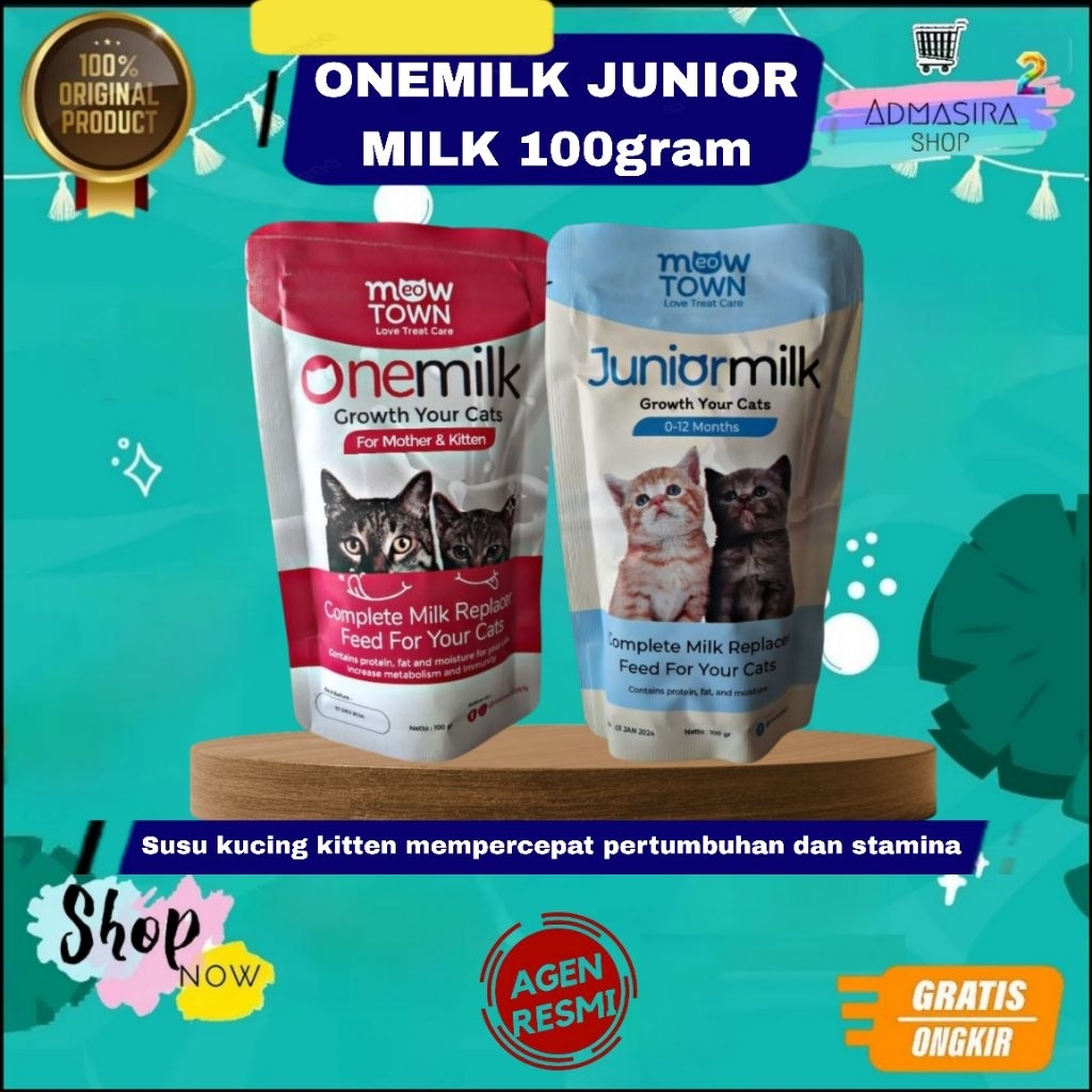 SUSU KUCING ONEMILK JUNIOR MILK 100Gram Susu Kitten Anak Kucing Penggemuk
