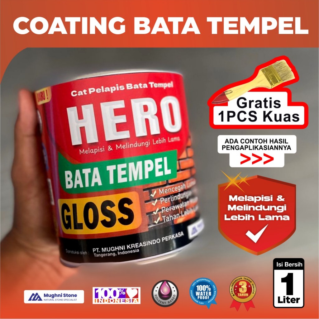 HERO BATA TEMPEL - Cat Pelapis khusus Bata Tempel/Ekspos | Batu Alam Jakarta