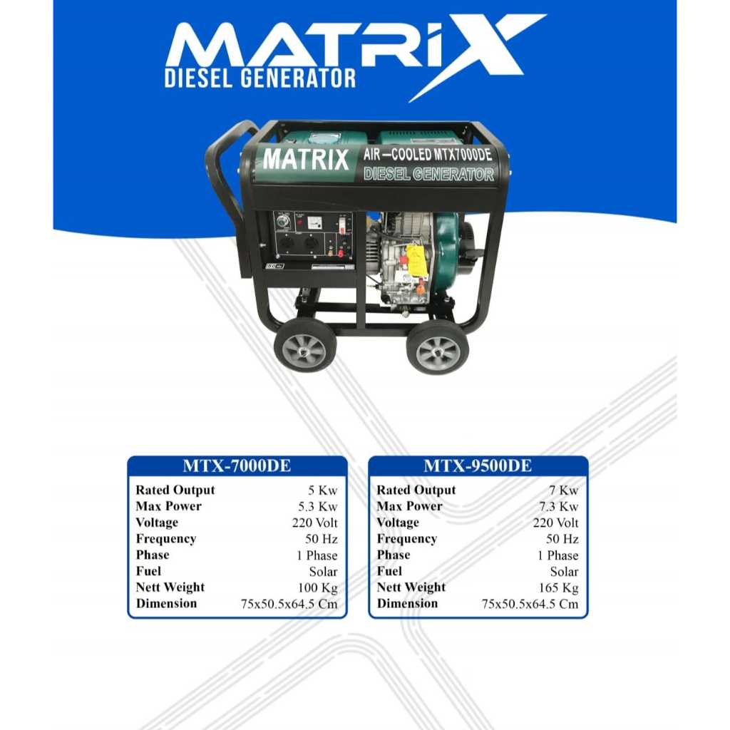 Generator / Genset Matrix MTX 7000 DE Solar - 5000 Watt