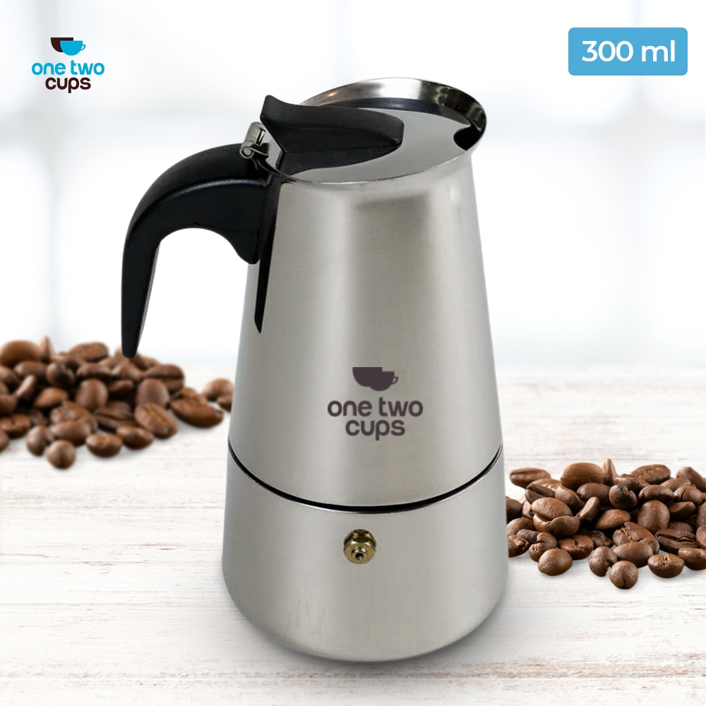 Moka Pot Stainless Steel 6 Cups 300ml - Moka Pot Espresso Coffee Maker Teko Kopi Moka Pot Stainless