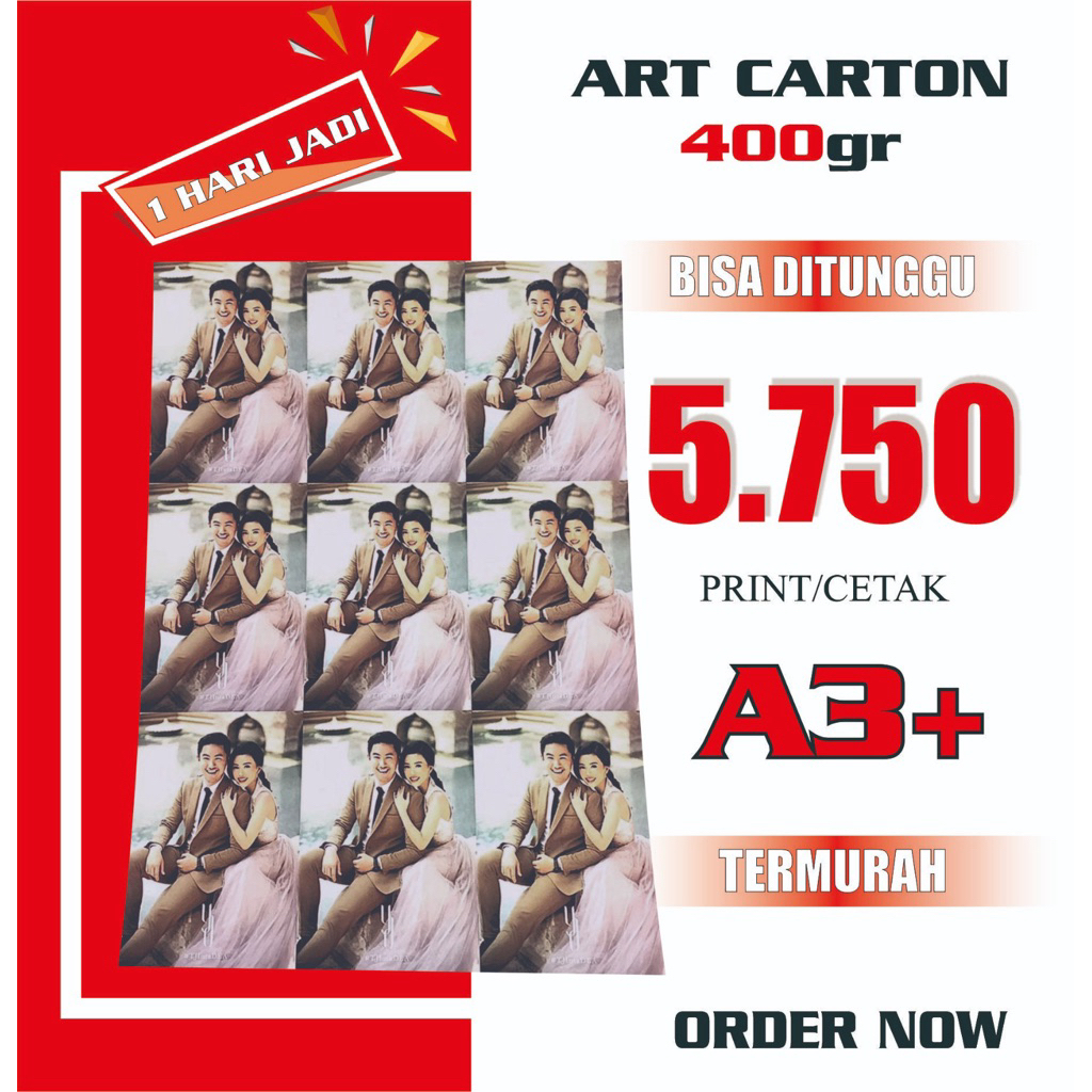 Print A3+ | Cetak A3+ MURAH | Art Carton 400 gr | 1 Sisi / 2 Sisi