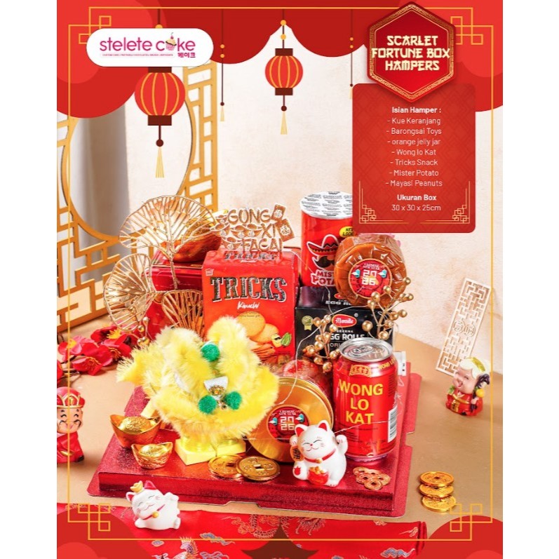 Imlek 2026/Imlek/Hampers/Parcel/Scarlet Fortune Box Hampers/Kue Imlek/Hampers Imlek Jakarta