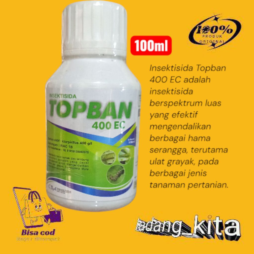 INSEKTISIDA TOPBAN 400 EC - 100 ML KLORPIRIFOS PEMBASMI HAMA