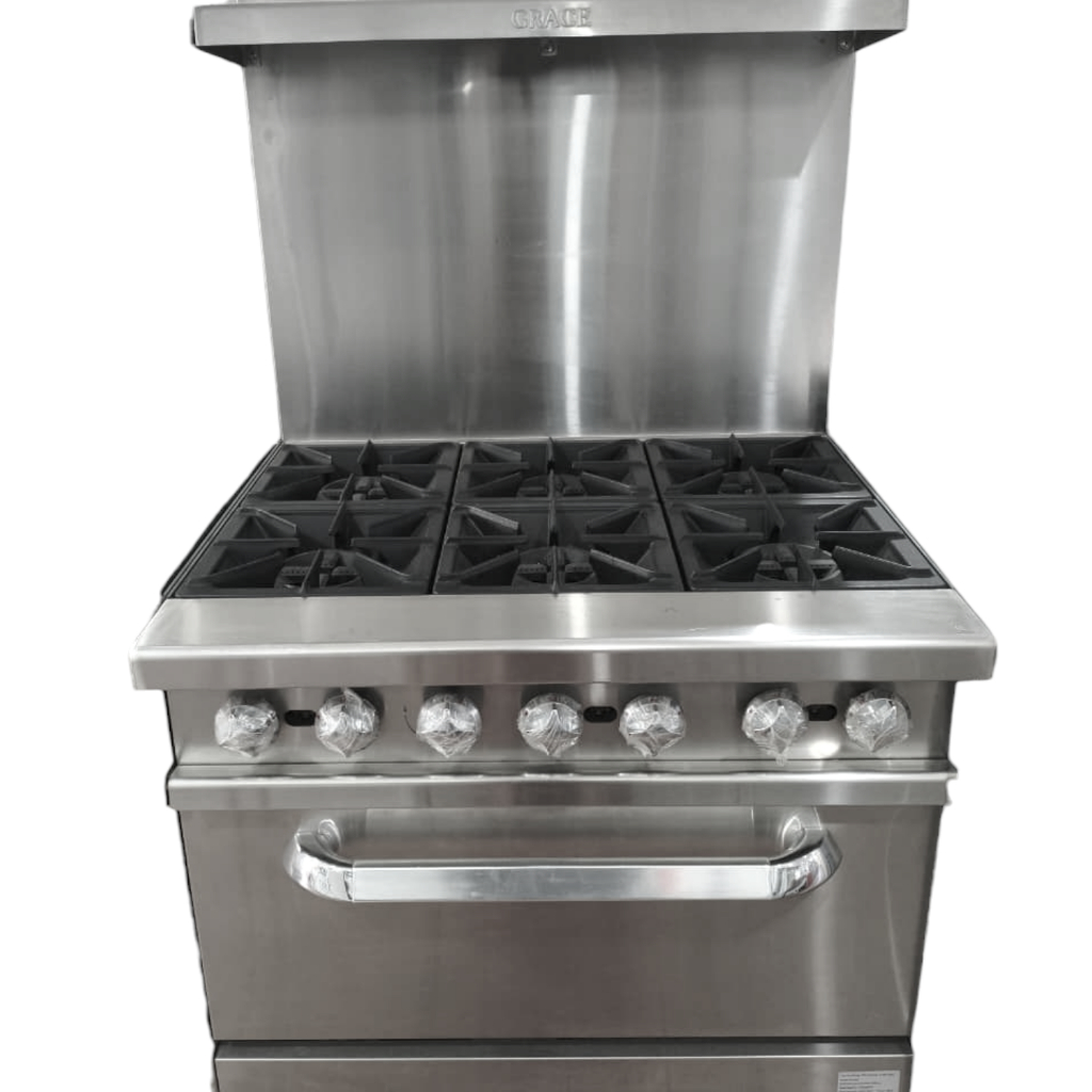 Grace Gas Stove 6 Burner with Oven GR802 | Kompor Gas Komersial + Oven | Heavy Duty
