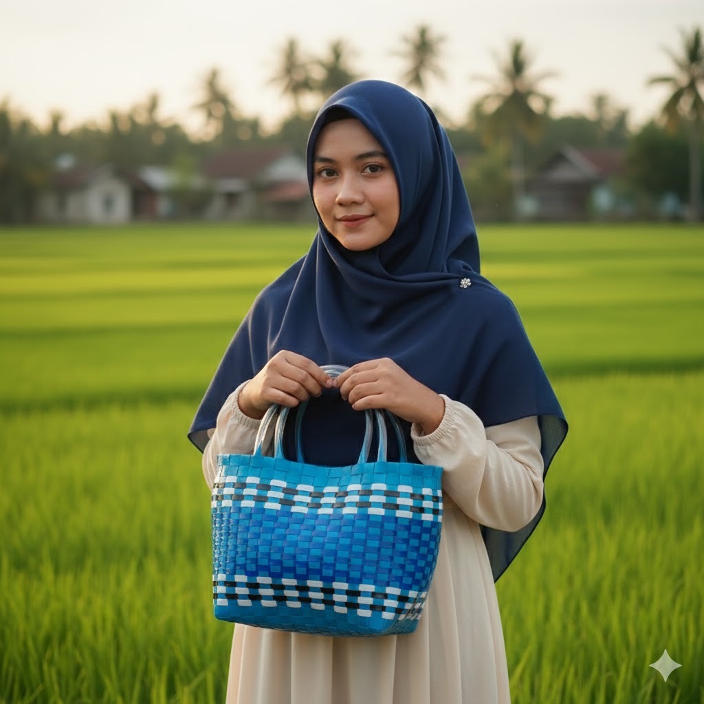 {Besar} Tas anyaman Besar 28x17x27cm Tas anyaman plastik | Ukuran Besar Serbaguna