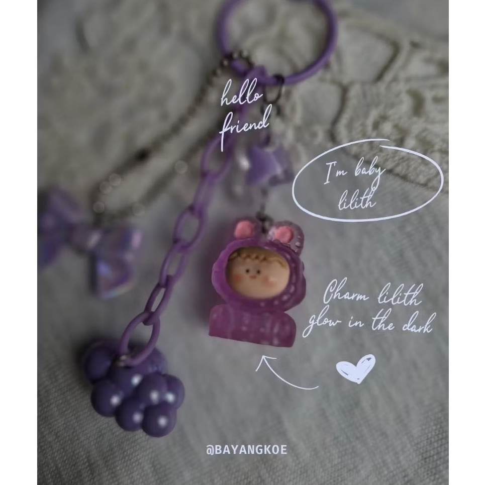 gantungan baby lilith ungu / pop art / boneka pop art / baby lilith / baby lilith charm